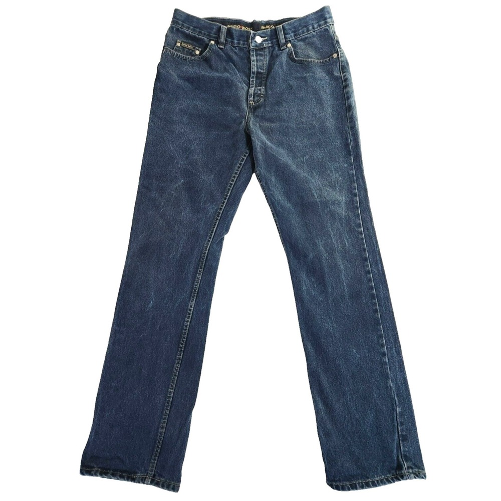 Hugo Boss Alabama Straight Jeans Men's 33x34* (Fits 33x31) Blue Denim Button Fly